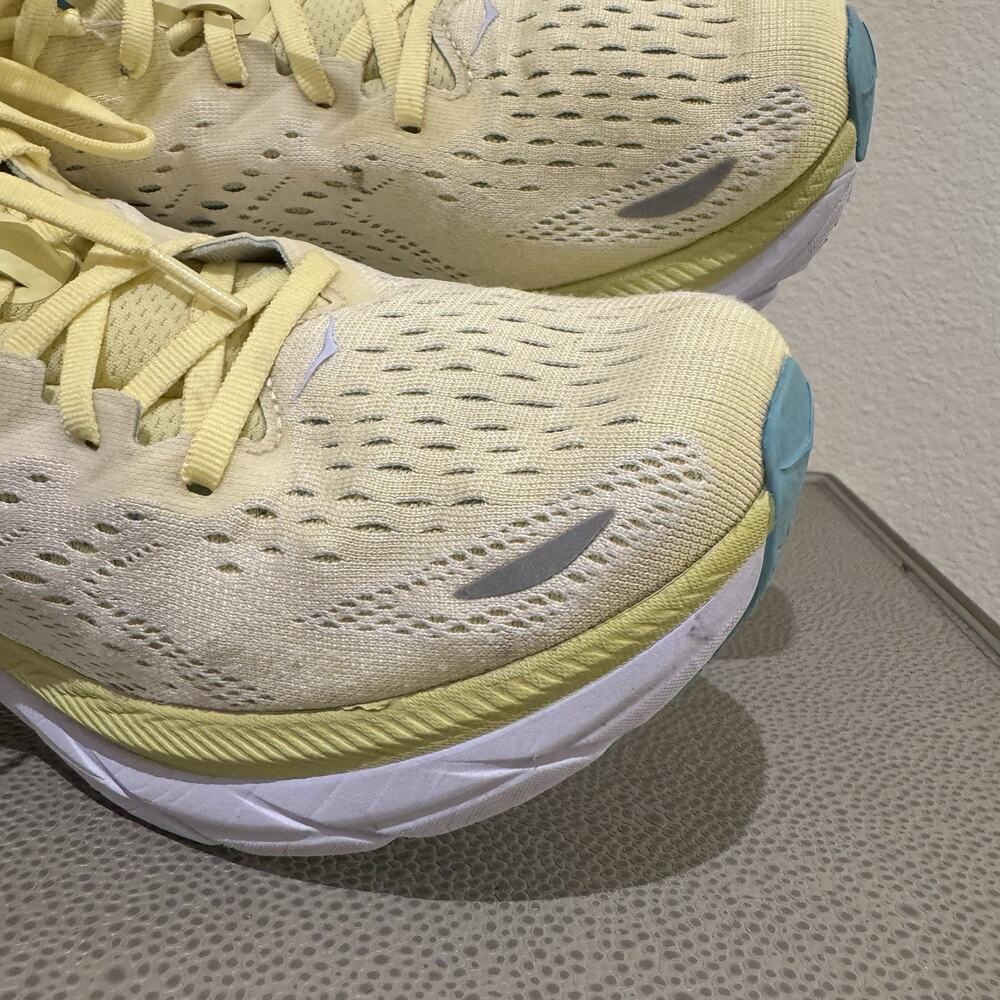Hoka One One Clifton 8 Shoes Womens 9 B Yellow Pear Running Sneakers - Picture 3 of 16
